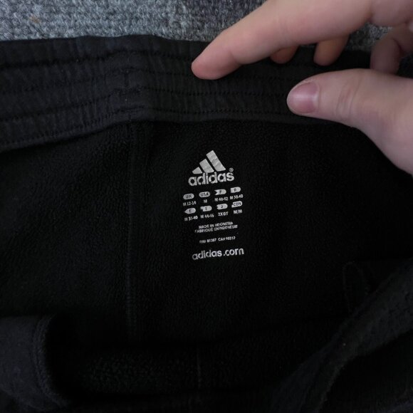 Adidas Sweatpants Womens Medium Joggers Lounge Drawstring Athletic Black Fleece - Picture 9 of 16